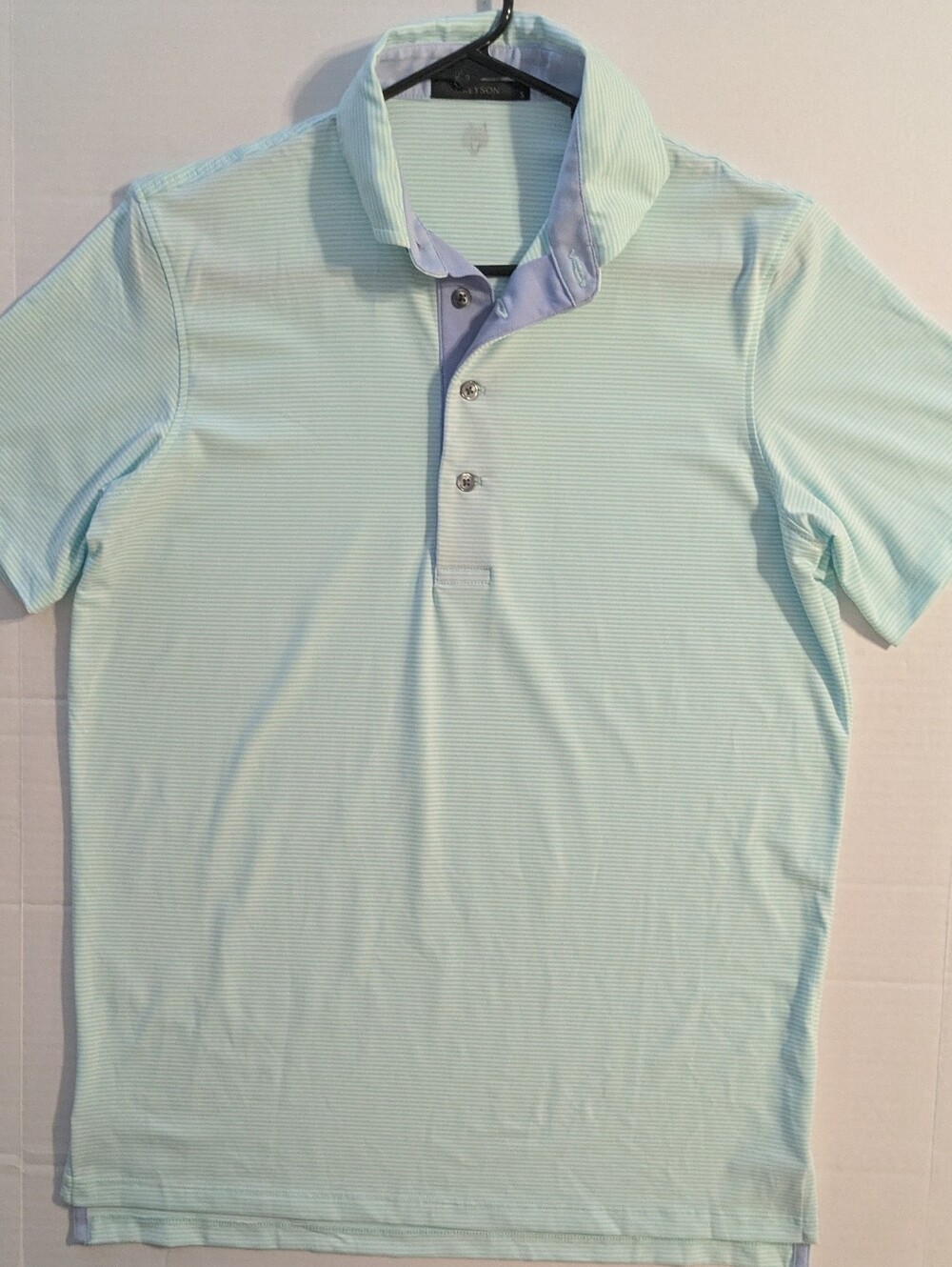 Greyson Men's Light Mint Polo with Subtle Blue Trim- Sm (NWOT)